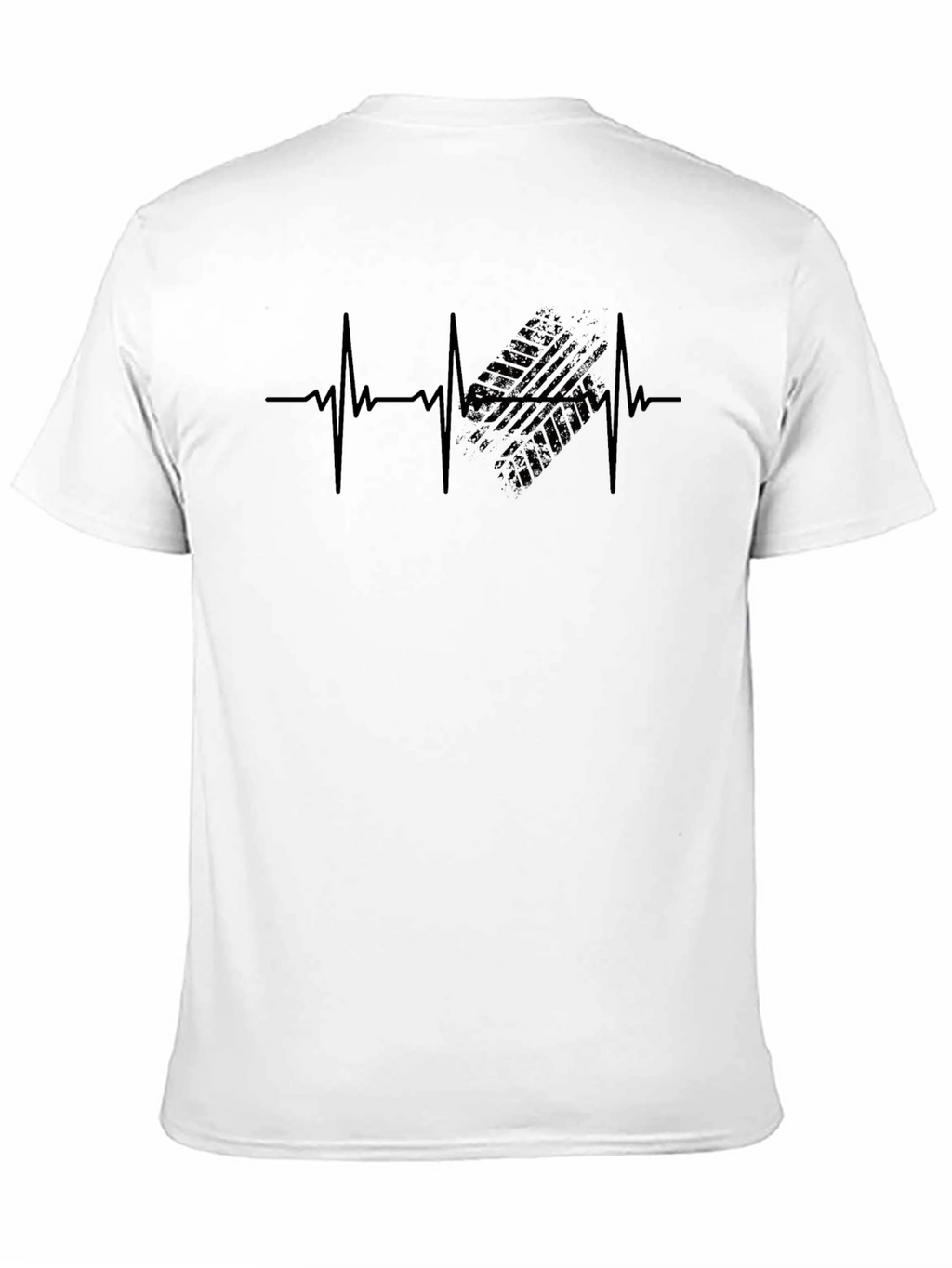 Heartbeat Tire Track T-Shirt - Mens Black Graphic Tee