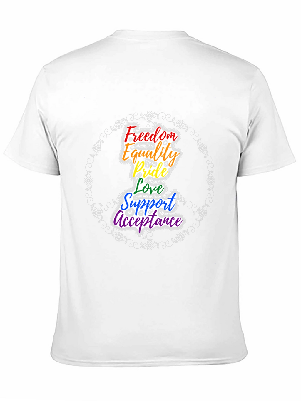 Pride Rainbow Graphic T-Shirt - Freedom Equality Love