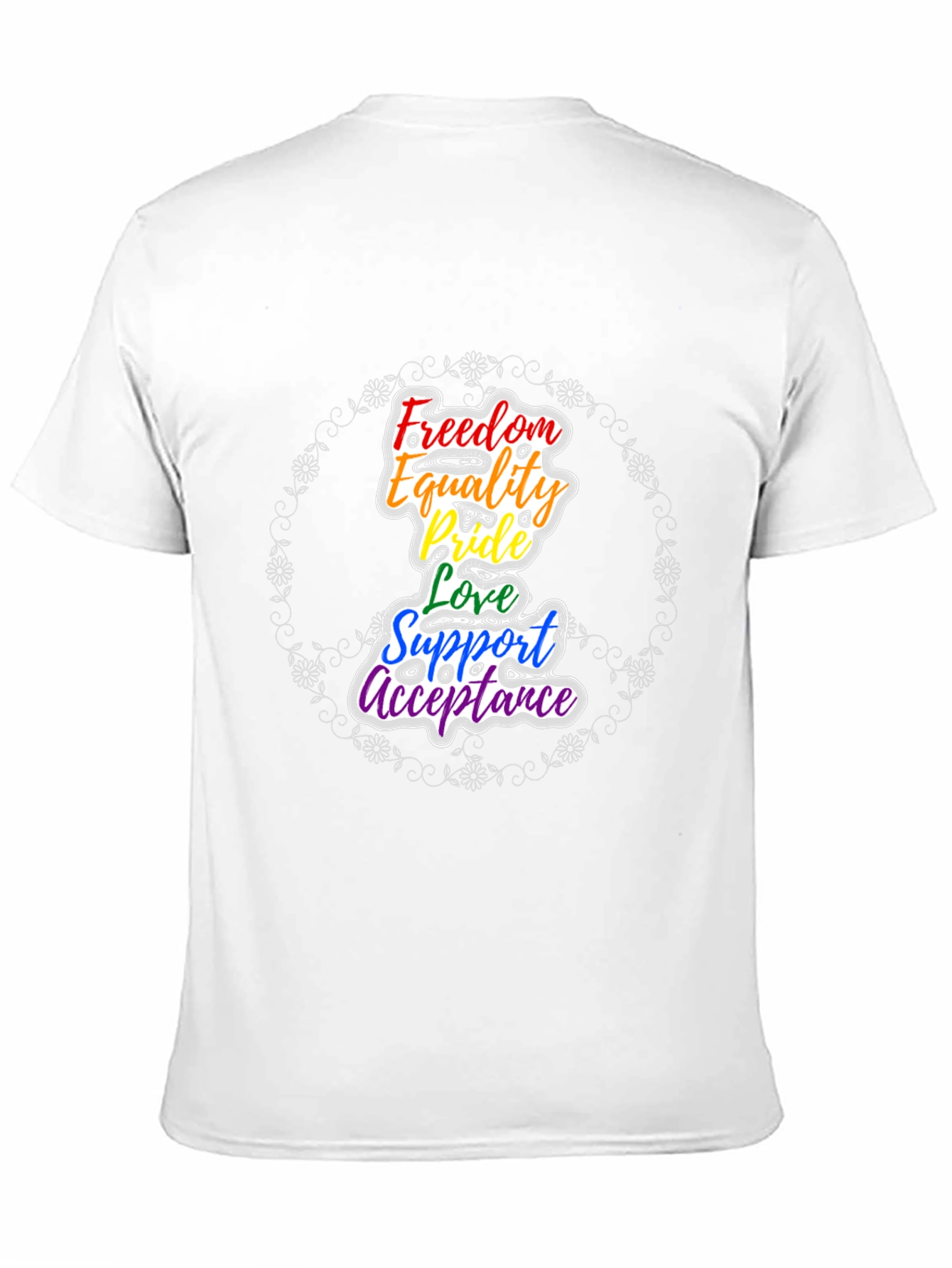 Pride Rainbow Graphic T-Shirt - Freedom Equality Love