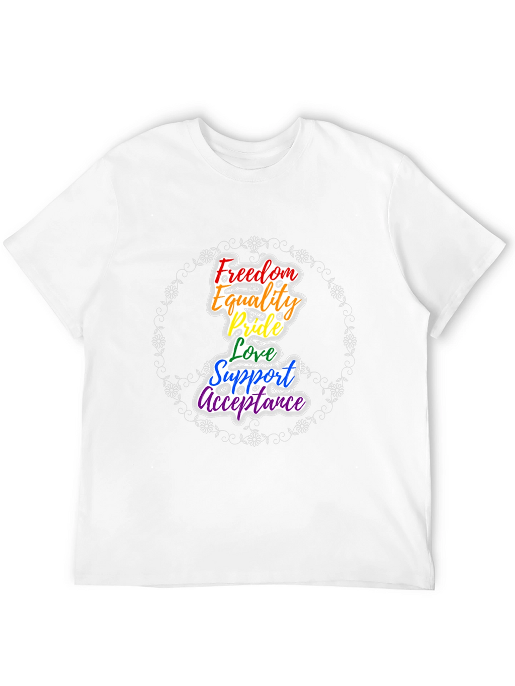 Pride Rainbow Graphic T-Shirt - Freedom Equality Love
