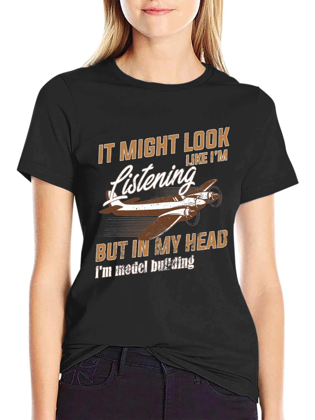 Model Building Humor T-Shirt - Black
