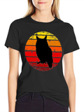Owl Silhouette Sunset T-Shirt