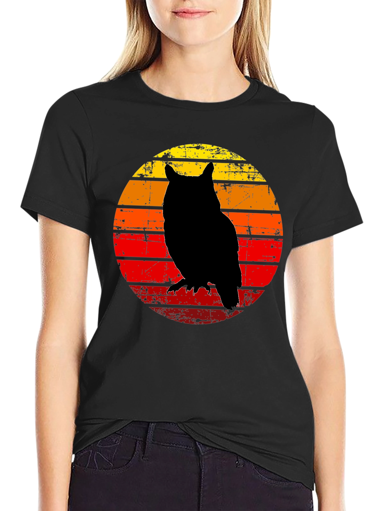 Owl Silhouette Sunset T-Shirt