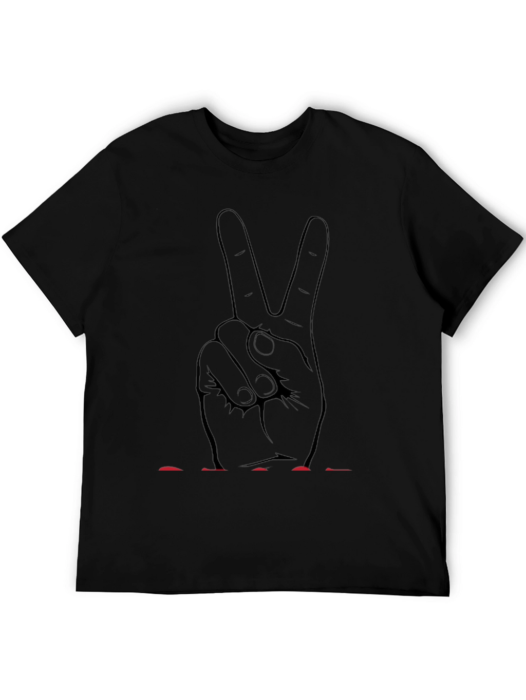 Peace Sign Graphic T-Shirt - Black
