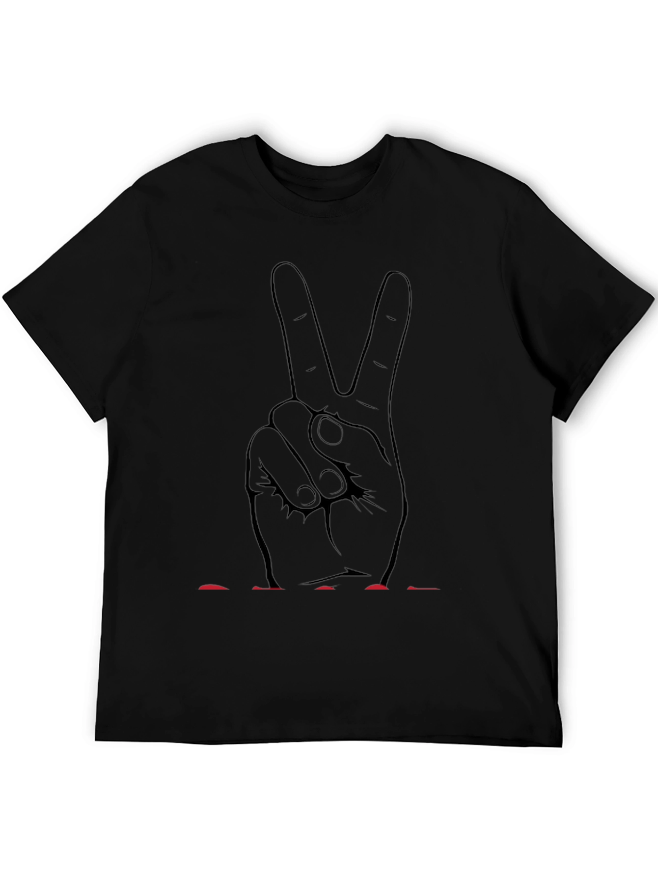 Peace Sign Graphic T-Shirt - Black