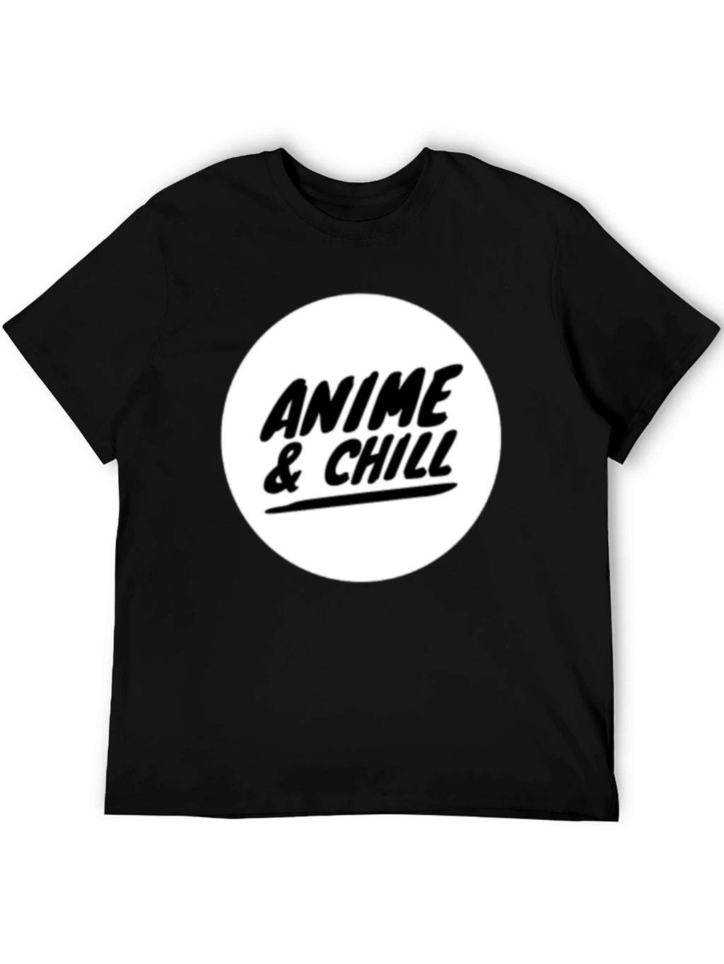 Anime & Chill Black Graphic T-Shirt
