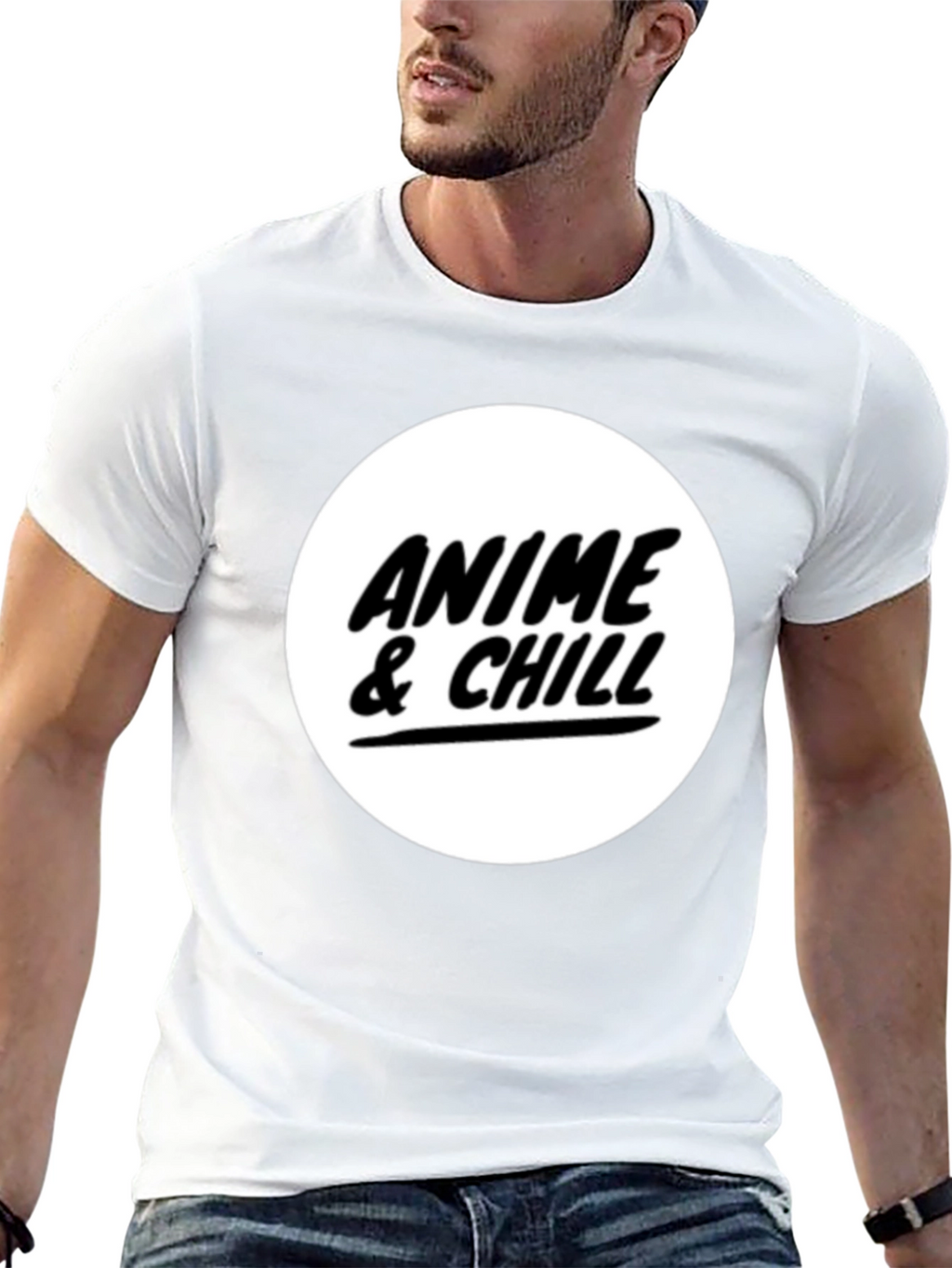 Anime & Chill Black Graphic T-Shirt