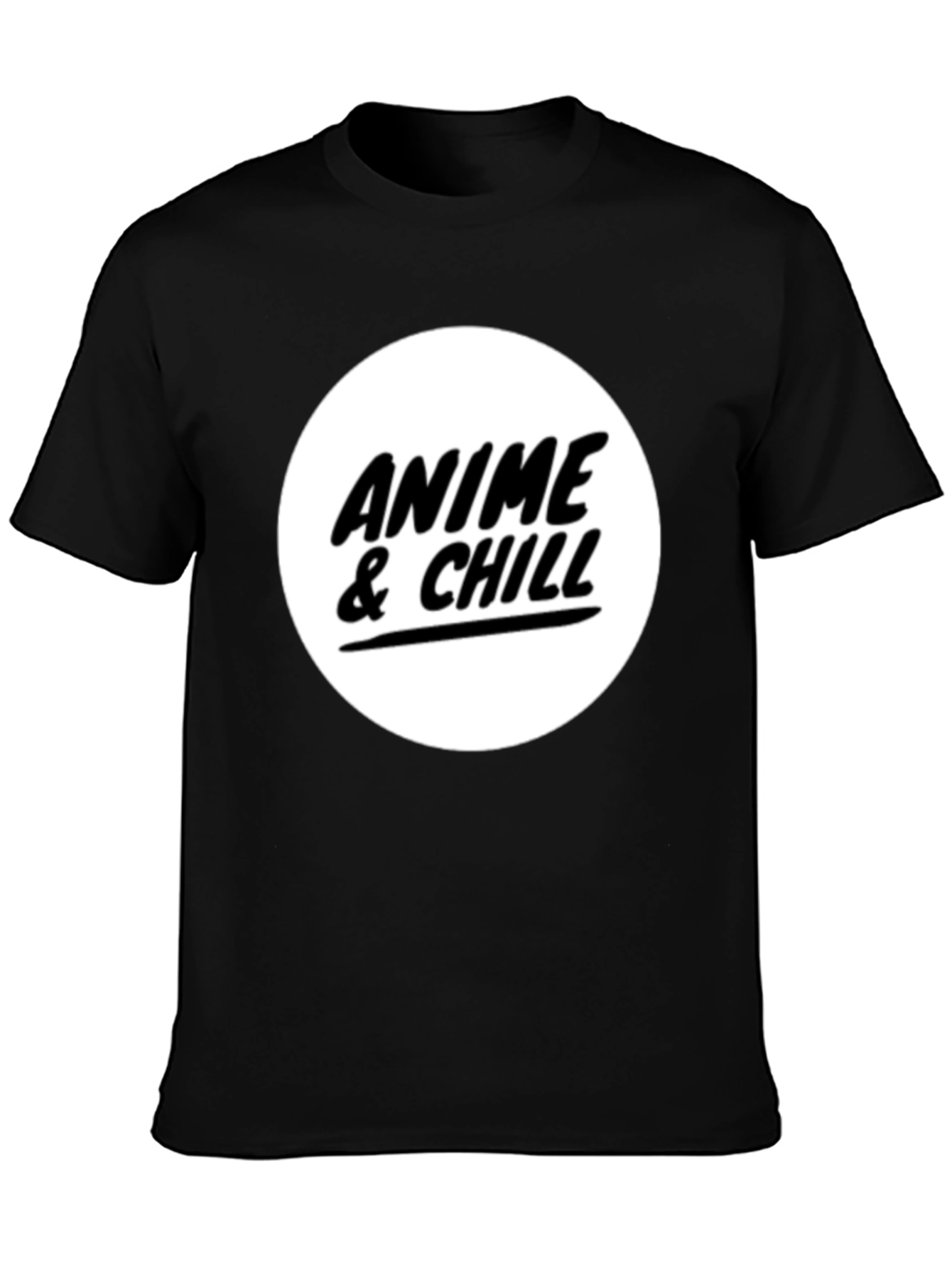 Anime & Chill Black Graphic T-Shirt