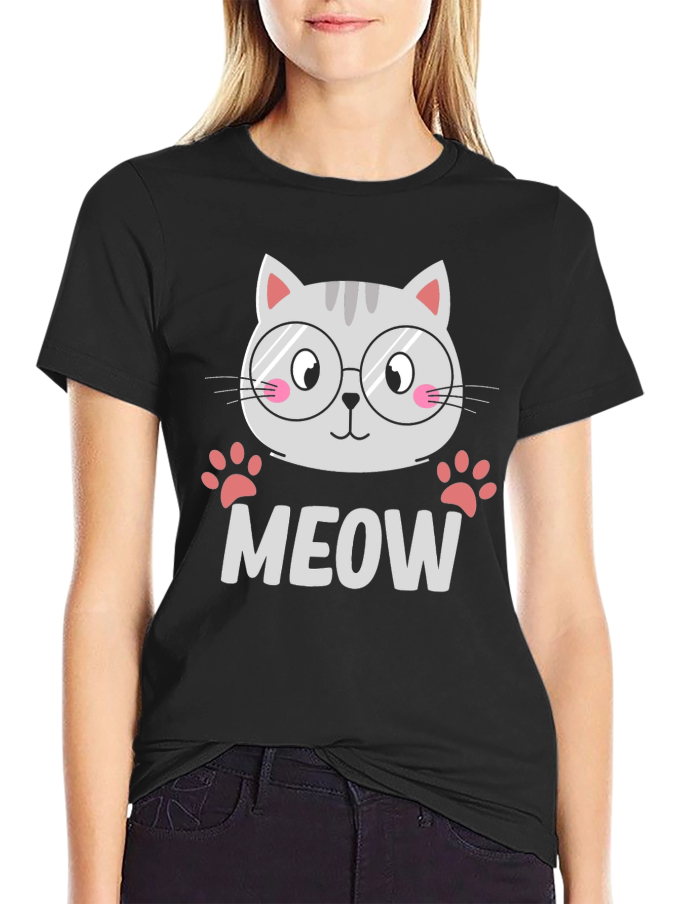 Cute Cat MEOW T-Shirt - Unisex Graphic Tee