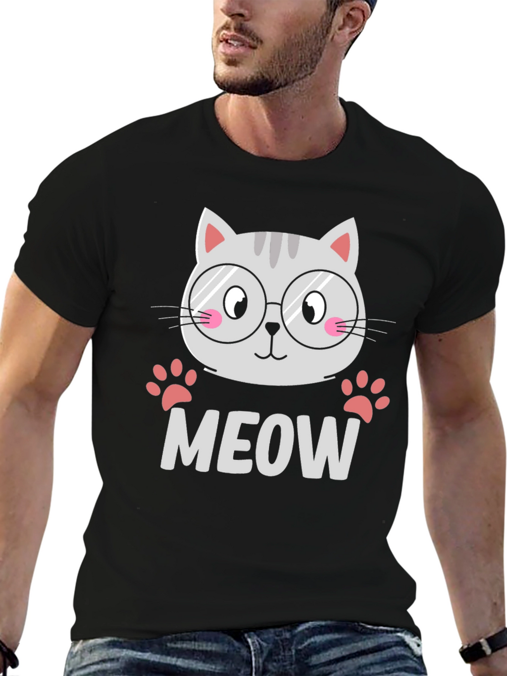 Cute Cat MEOW T-Shirt - Unisex Graphic Tee
