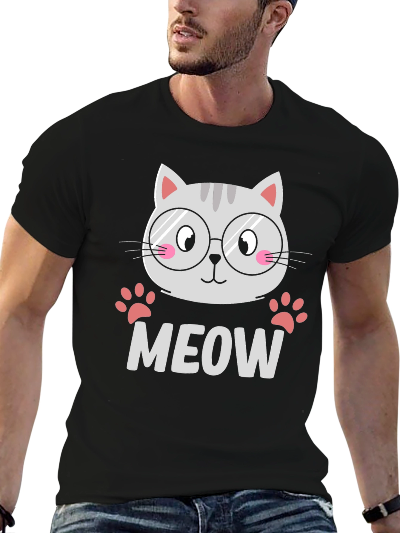 Cute Cat MEOW T-Shirt - Unisex Graphic Tee