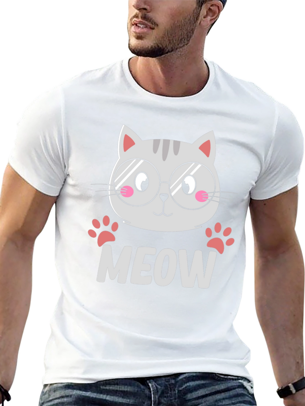 Cute Cat MEOW T-Shirt - Unisex Graphic Tee