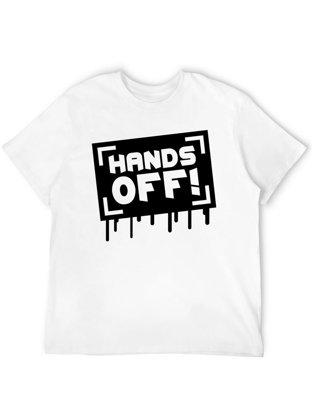 Hands Off! Graphic Print Black T-Shirt