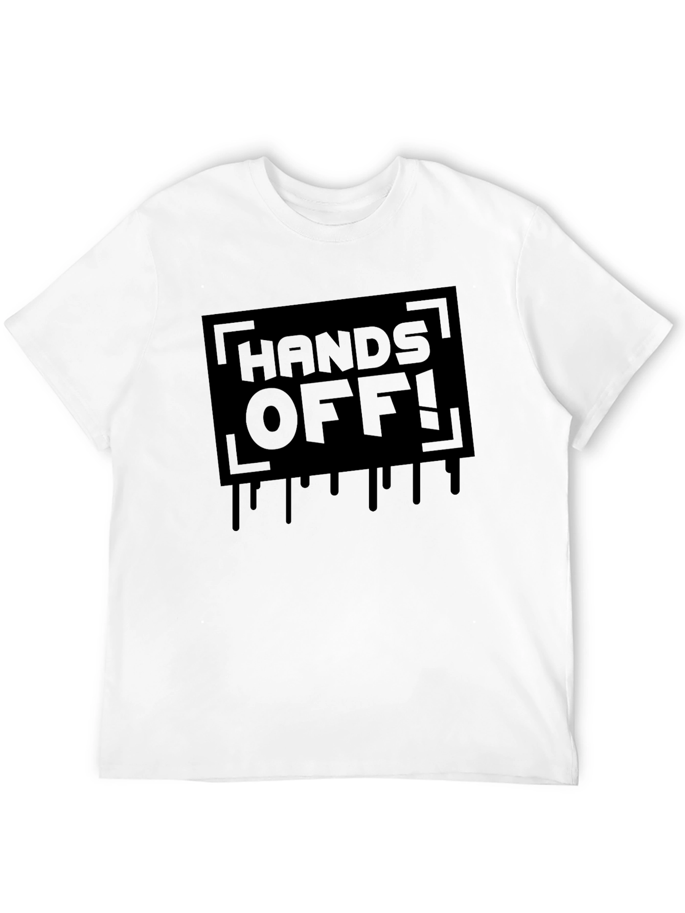 Hands Off! Graphic Print Black T-Shirt