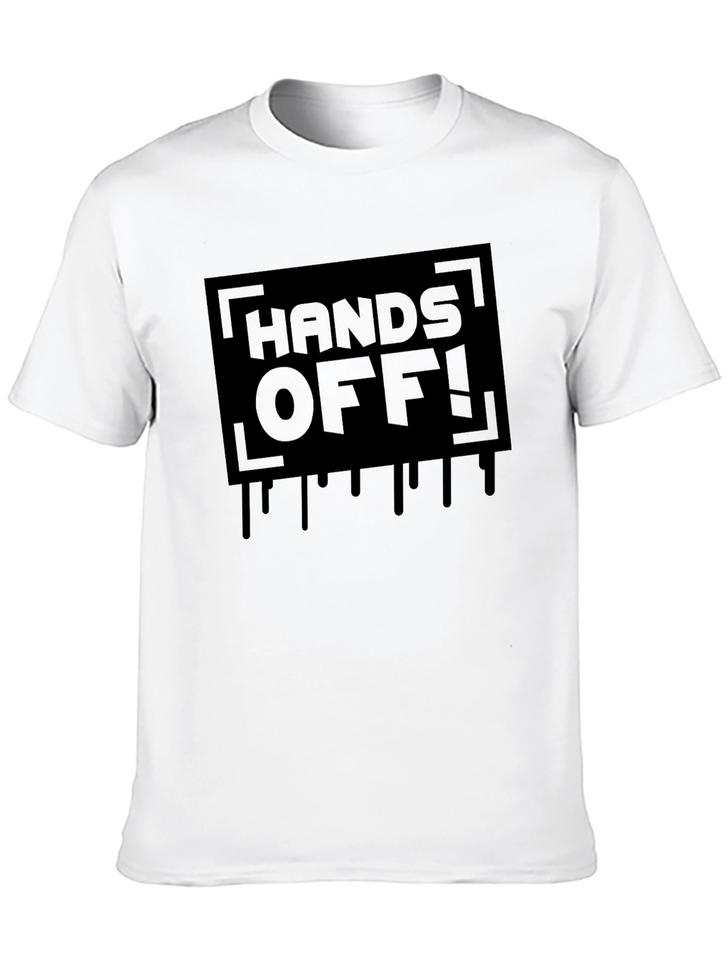 Hands Off! Graphic Print Black T-Shirt