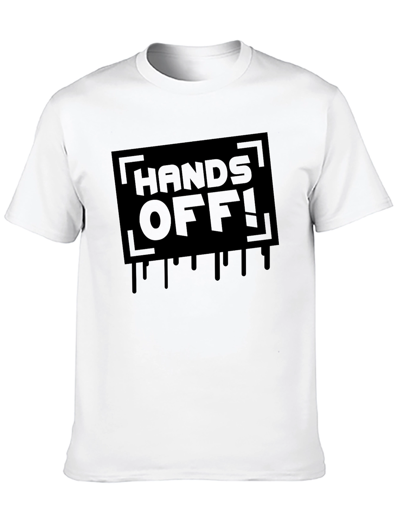 Hands Off! Graphic Print Black T-Shirt