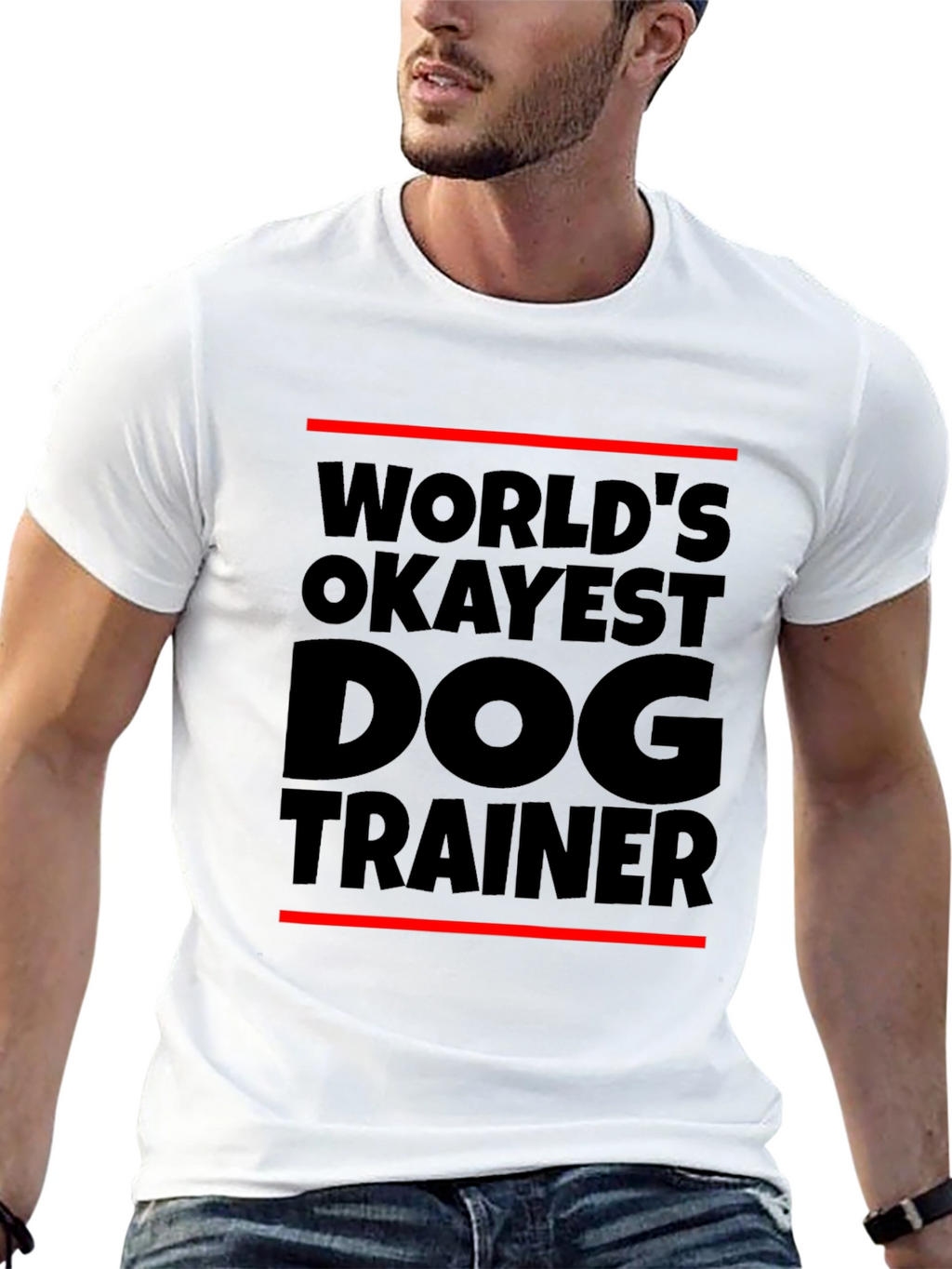 Worlds Okayest Dog Trainer Black T-Shirt