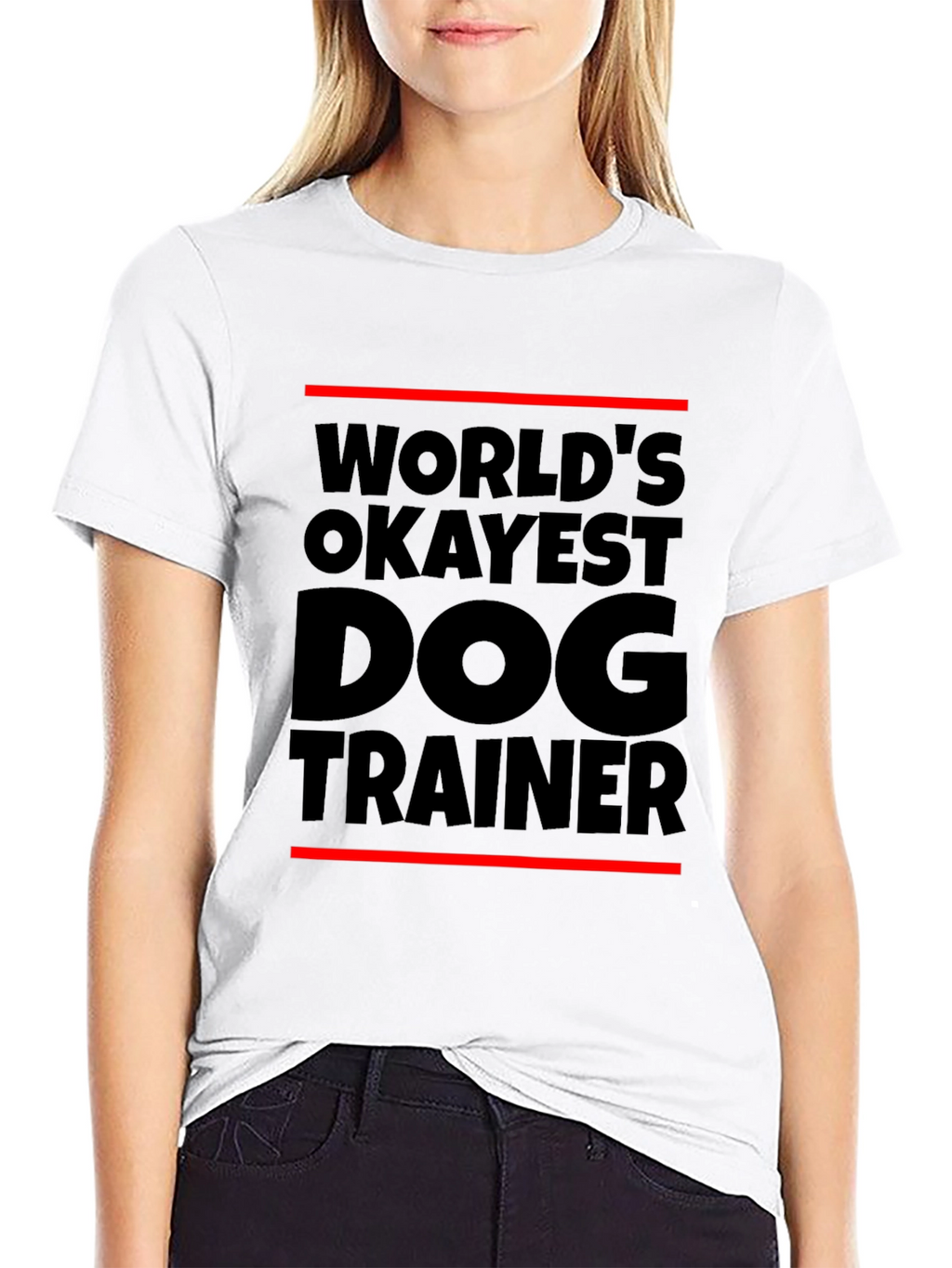 Worlds Okayest Dog Trainer Black T-Shirt