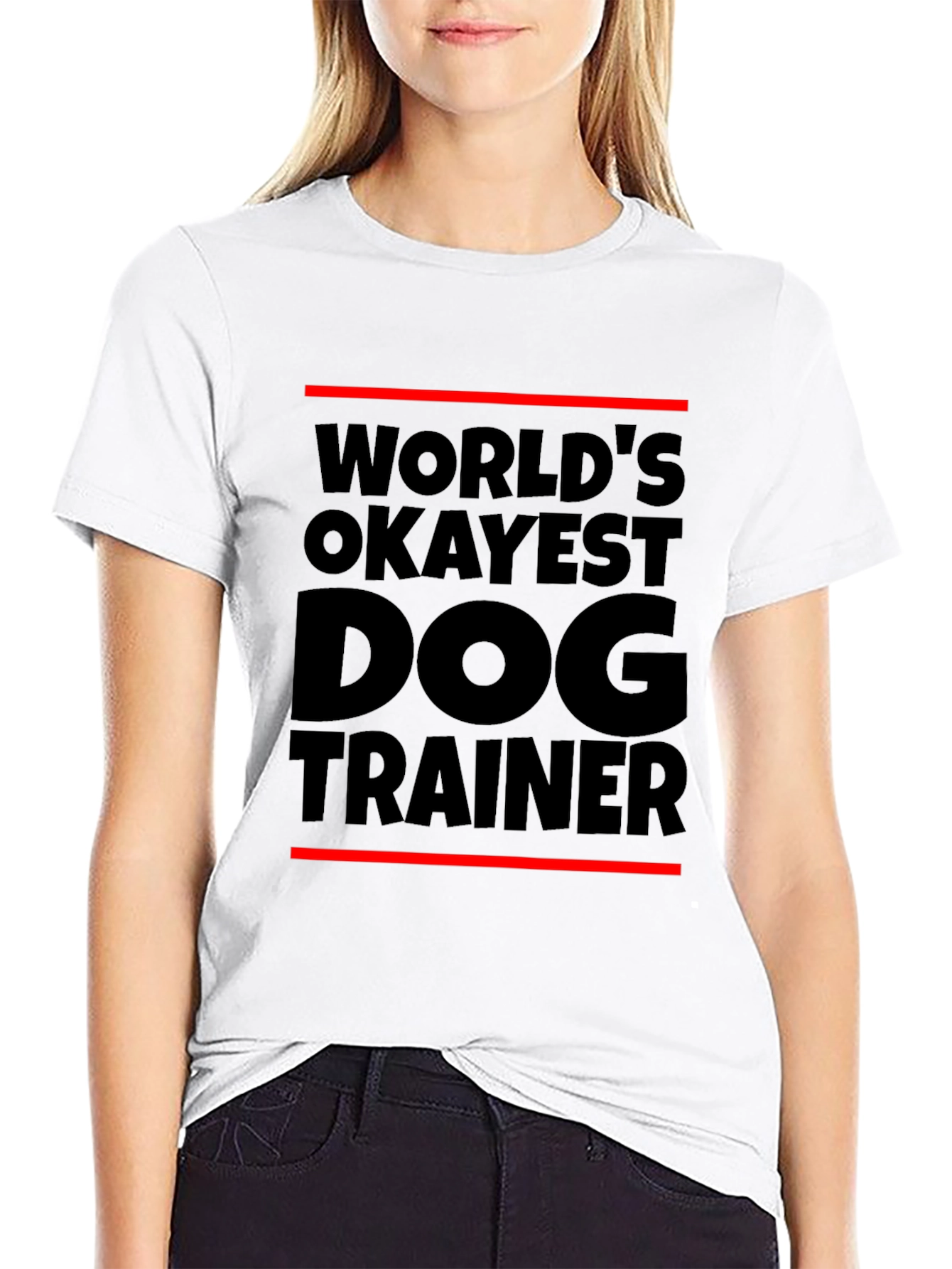 Worlds Okayest Dog Trainer Black T-Shirt