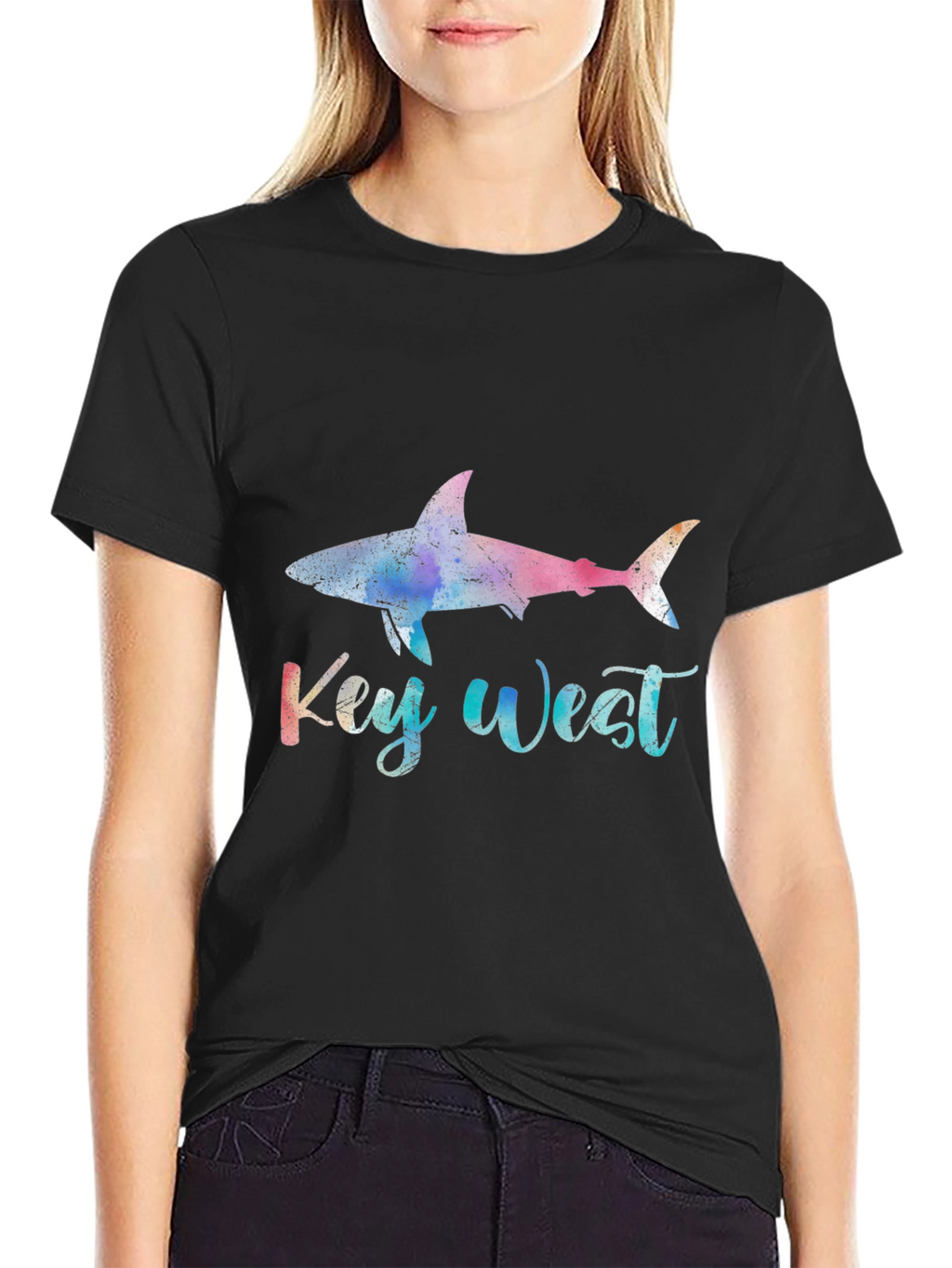 Key West Shark Graphic Tee - Black