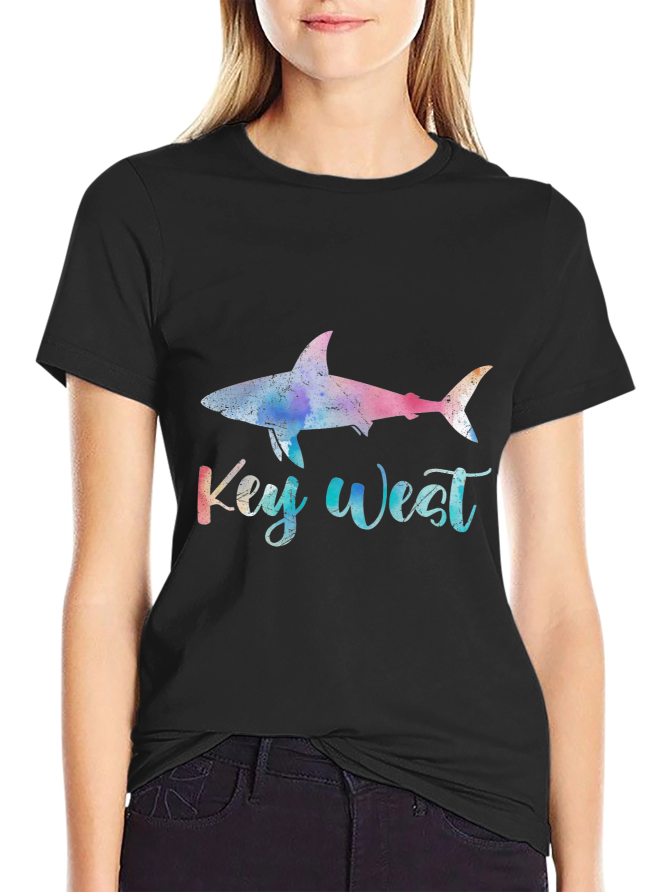 Key West Shark Graphic Tee - Black