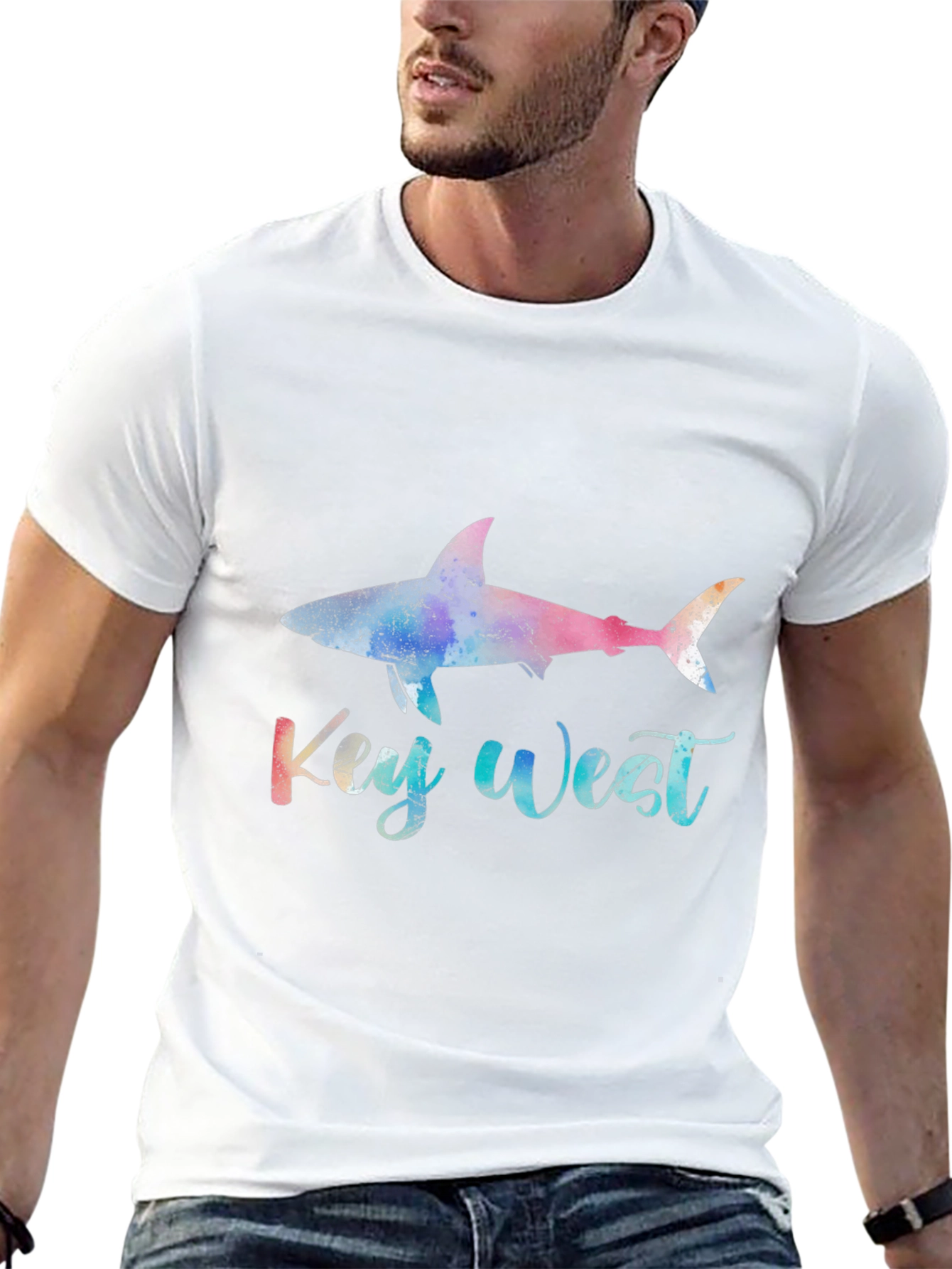 Key West Shark Graphic Tee - Black