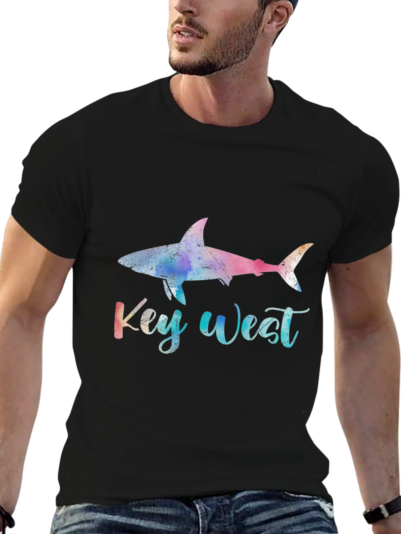Key West Shark Graphic Tee - Black