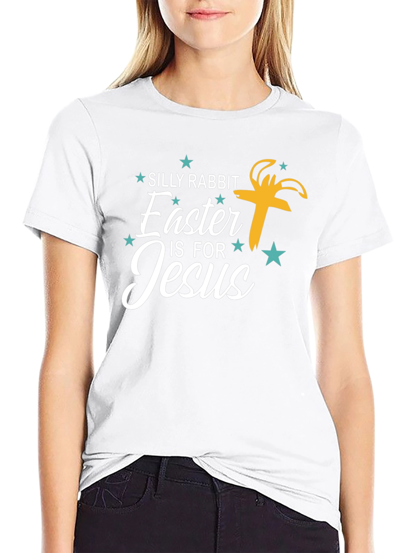 Silly Rabbit Easter is for Jesus Graphic Tee