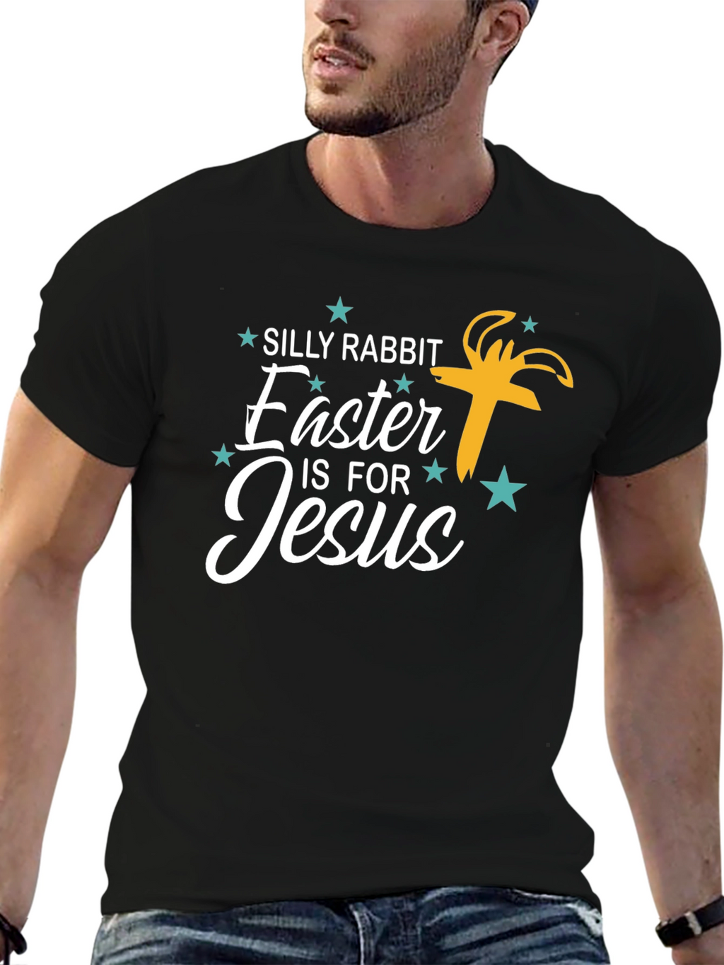 Silly Rabbit Easter is for Jesus Graphic Tee