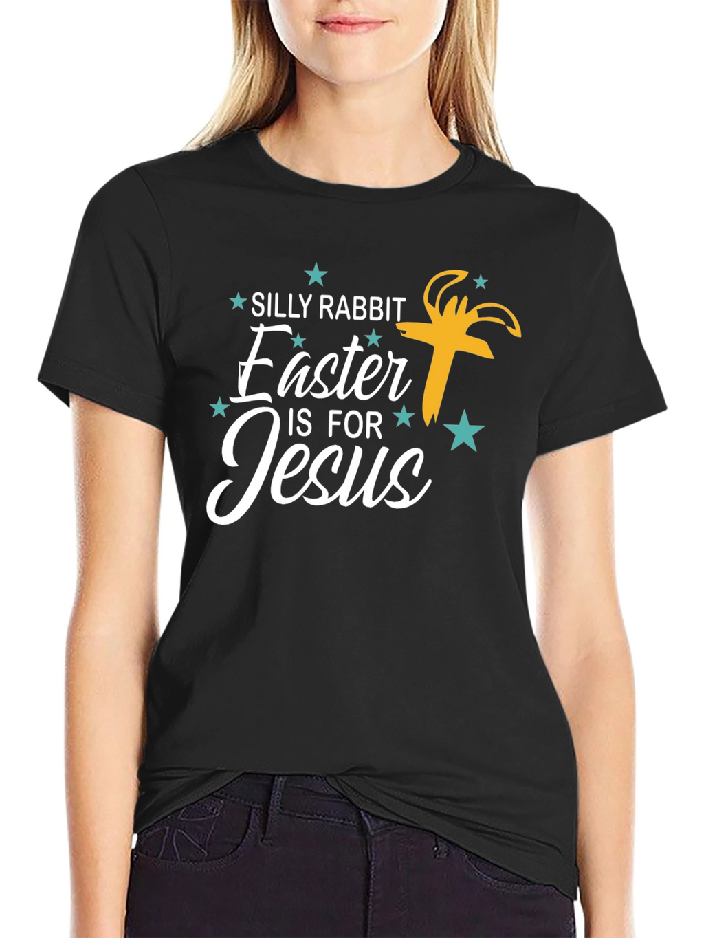 Silly Rabbit Easter is for Jesus Graphic Tee