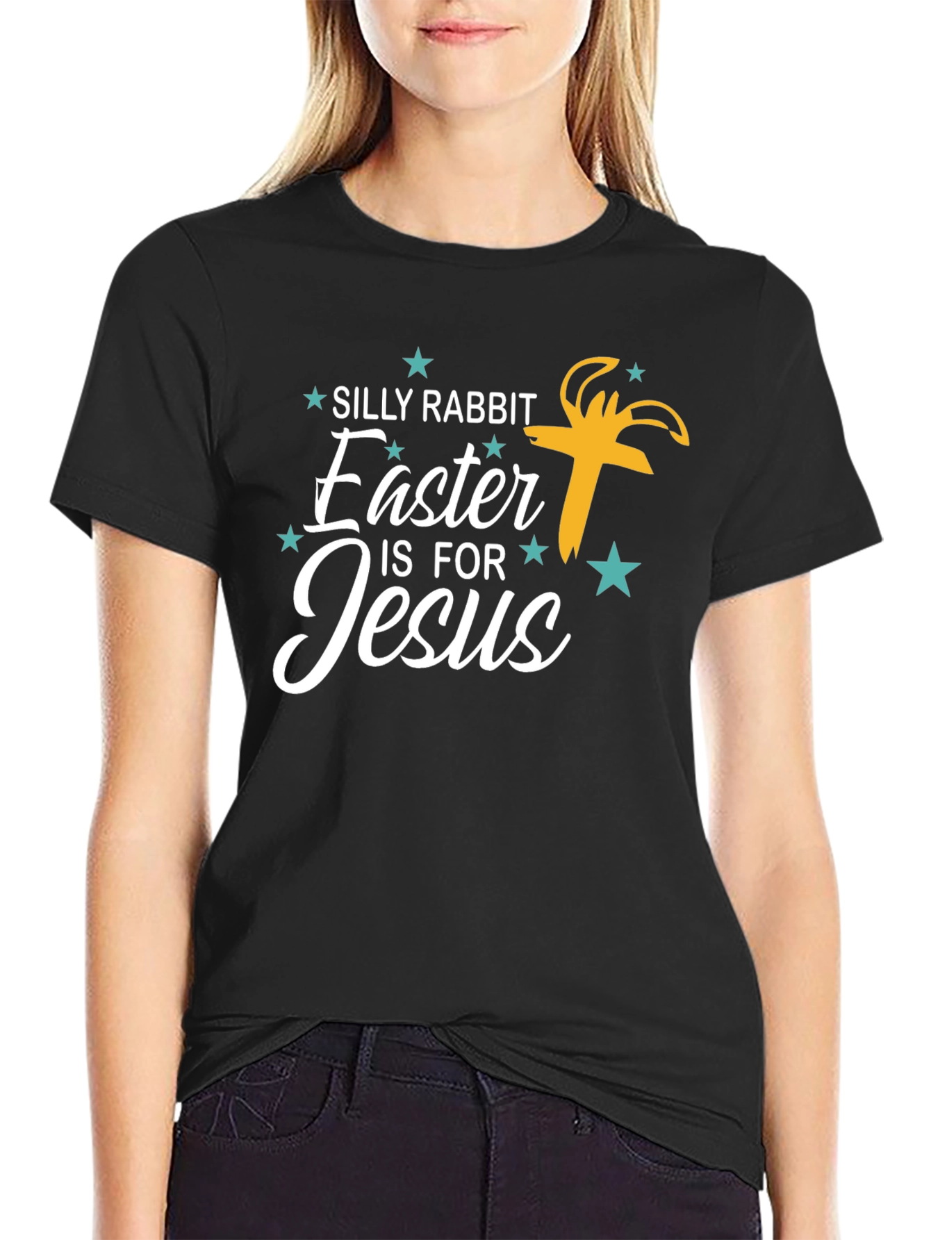 Silly Rabbit Easter is for Jesus Graphic Tee