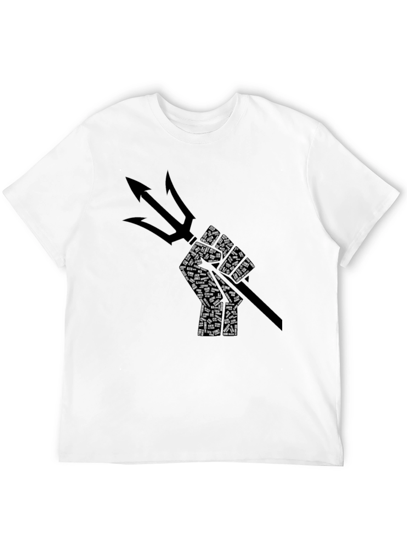 Poseidon Trident Fist Graphic Black T-Shirt