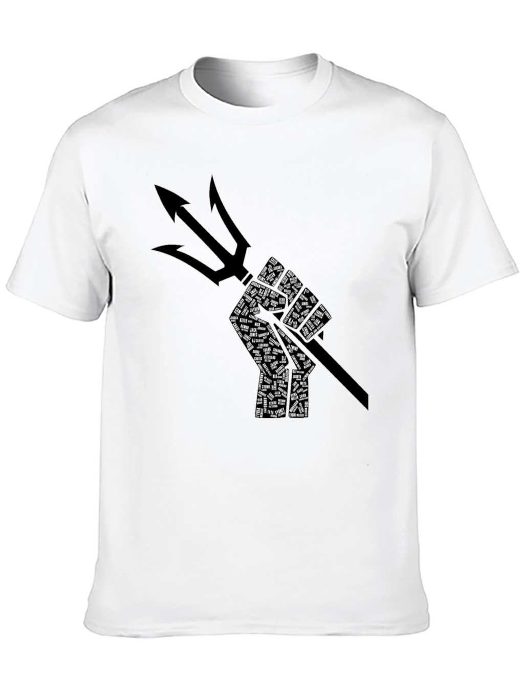 Poseidon Trident Fist Graphic Black T-Shirt