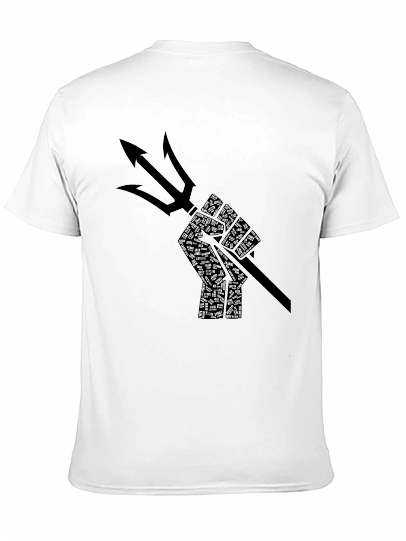 Poseidon Trident Fist Graphic Black T-Shirt