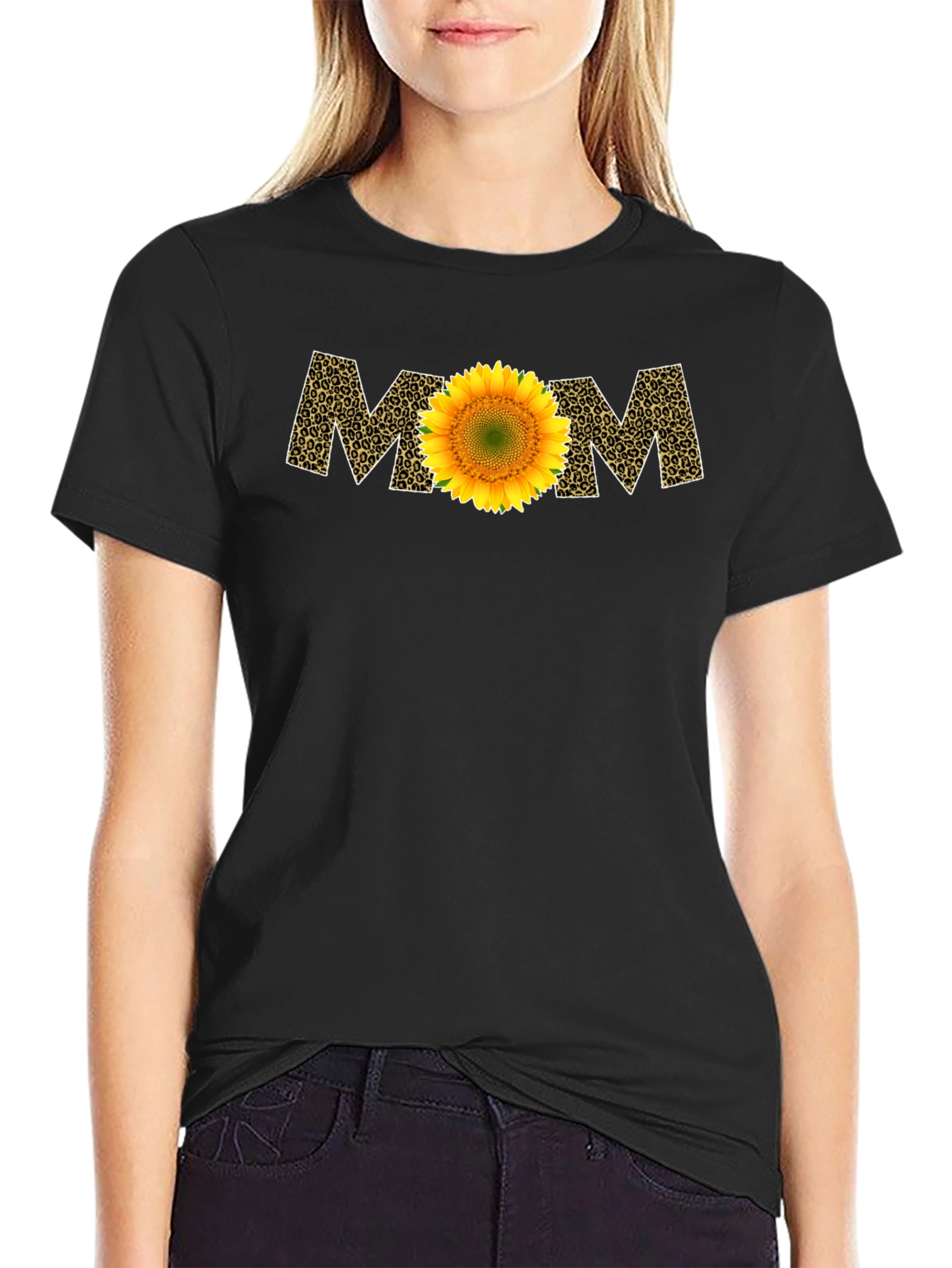 Sunflower Mom Leopard Print T-Shirt