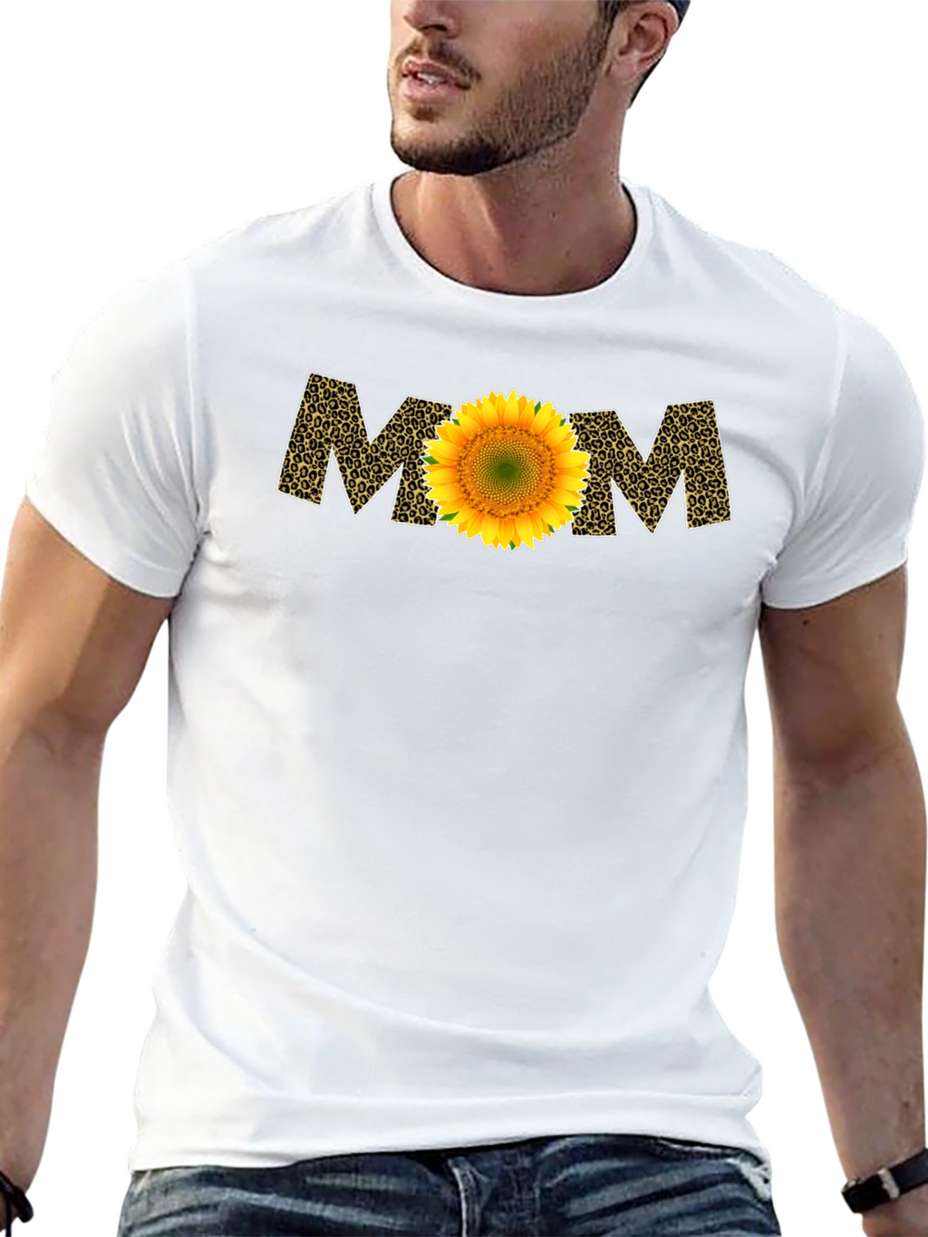 Sunflower Mom Leopard Print T-Shirt