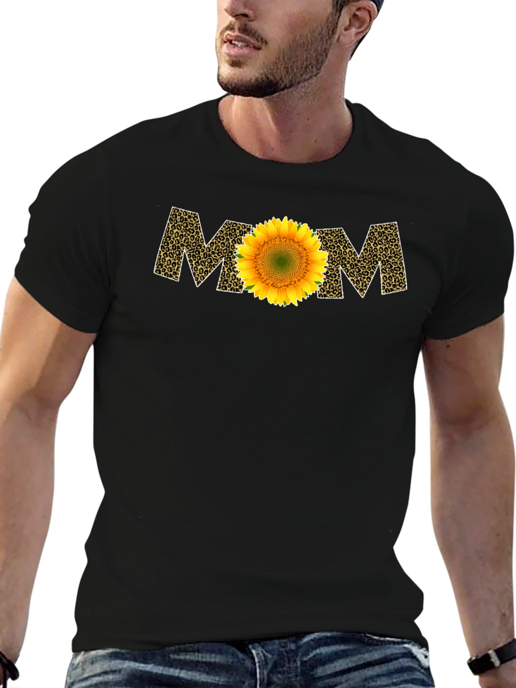 Sunflower Mom Leopard Print T-Shirt