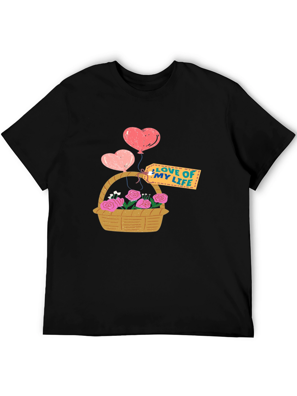 Love of My Life Heart Balloons and Roses T-Shirt
