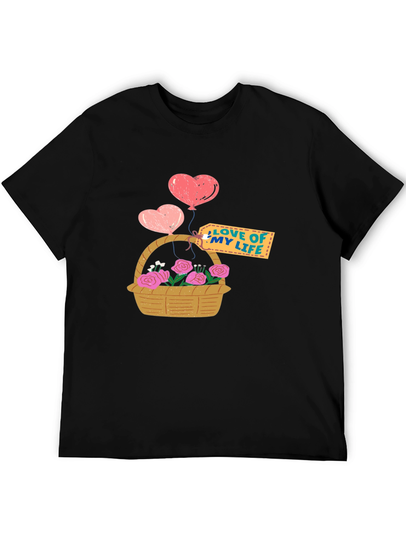 Love of My Life Heart Balloons and Roses T-Shirt