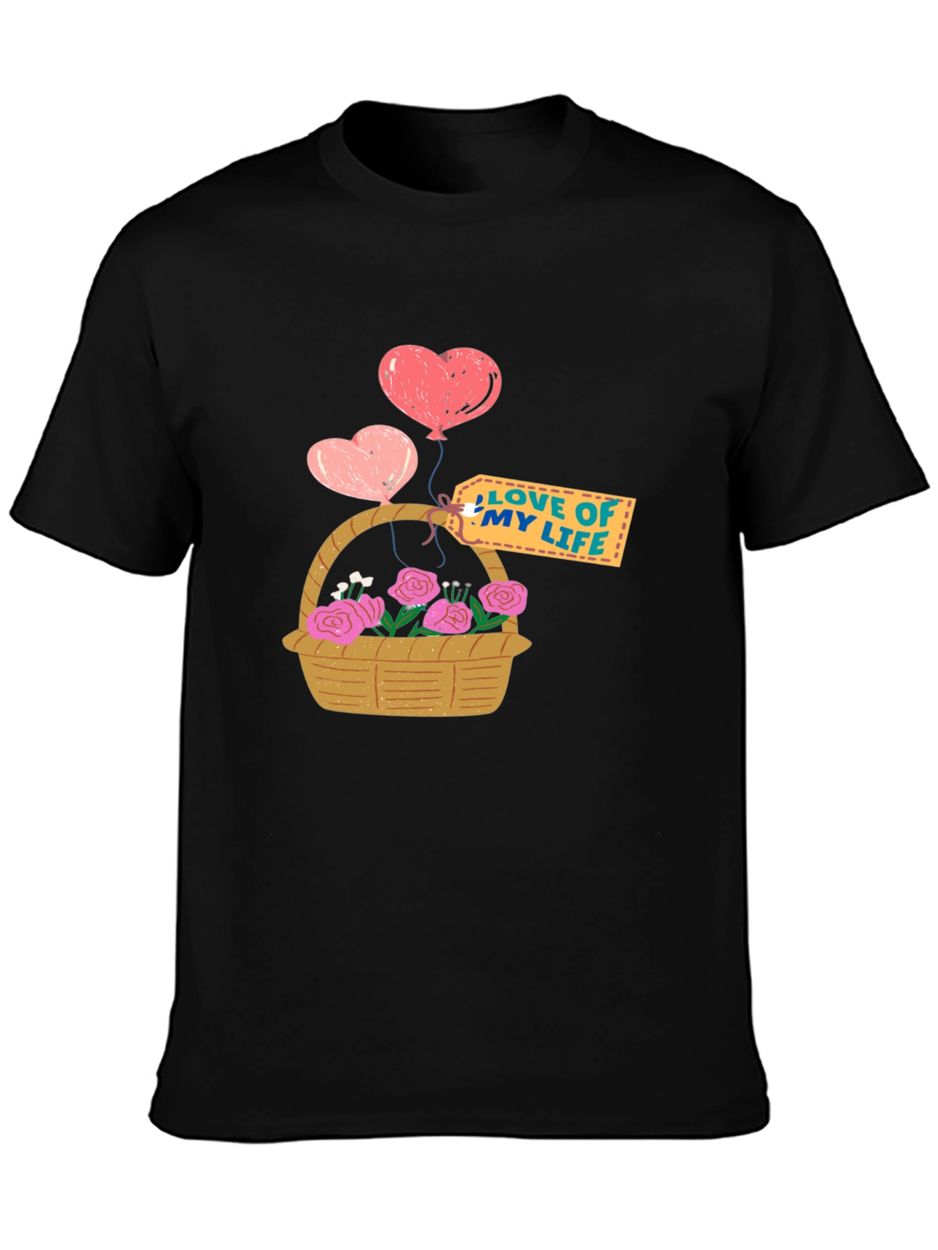 Love of My Life Heart Balloons and Roses T-Shirt