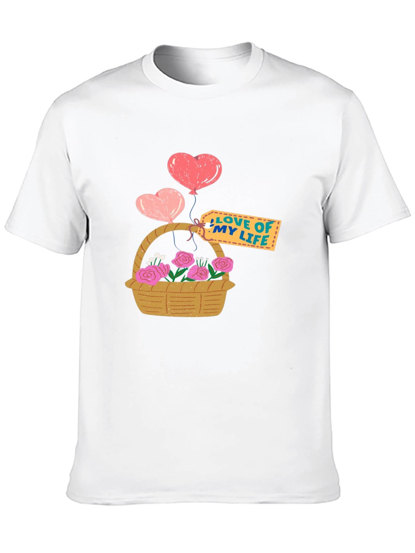 Love of My Life Heart Balloons and Roses T-Shirt