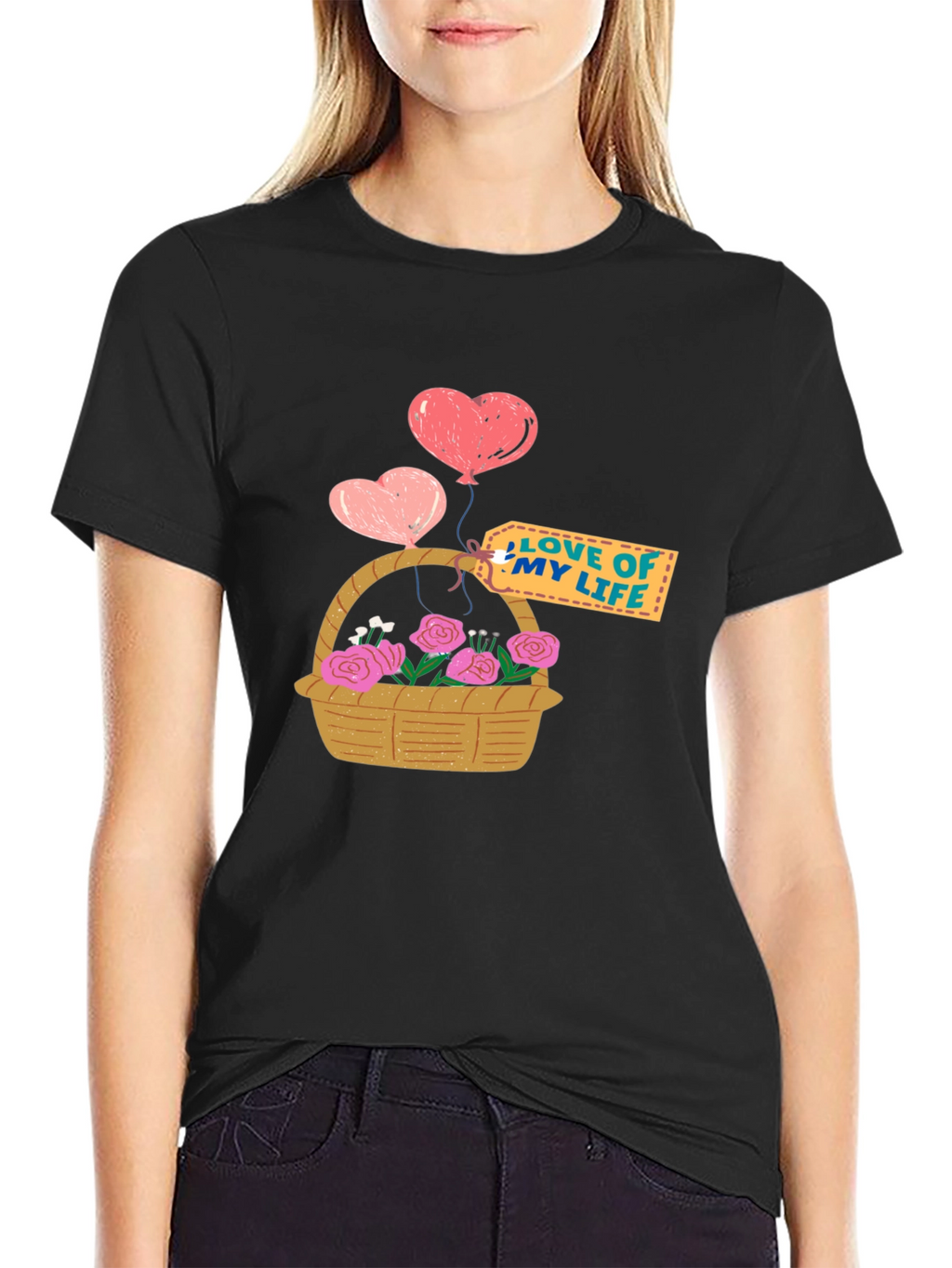 Love of My Life Heart Balloons and Roses T-Shirt