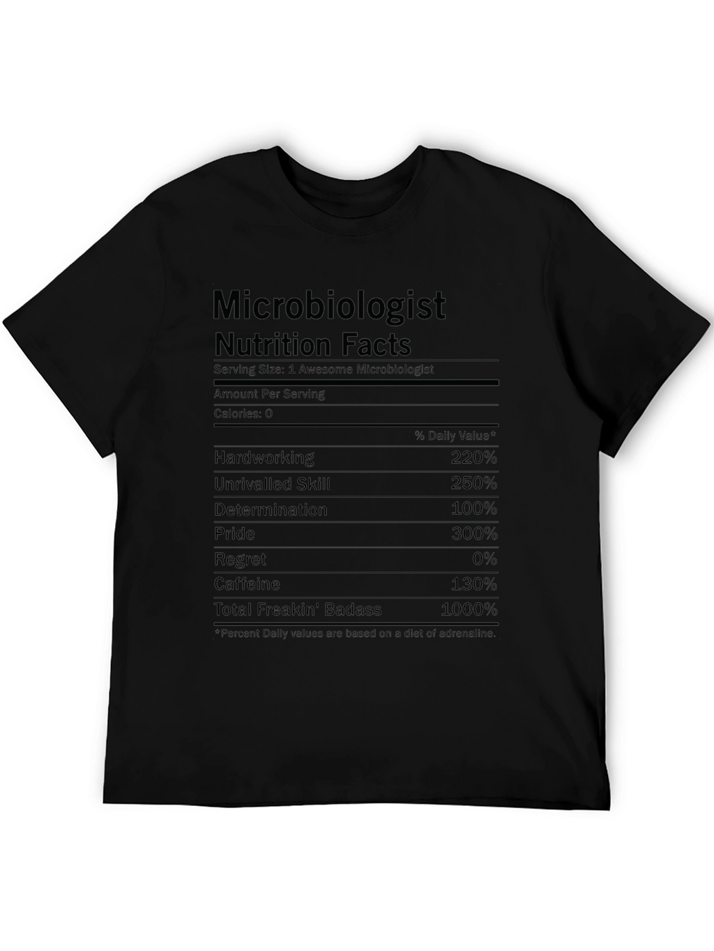 Microbiologist Nutrition Facts T-Shirt - Funny Science Tee