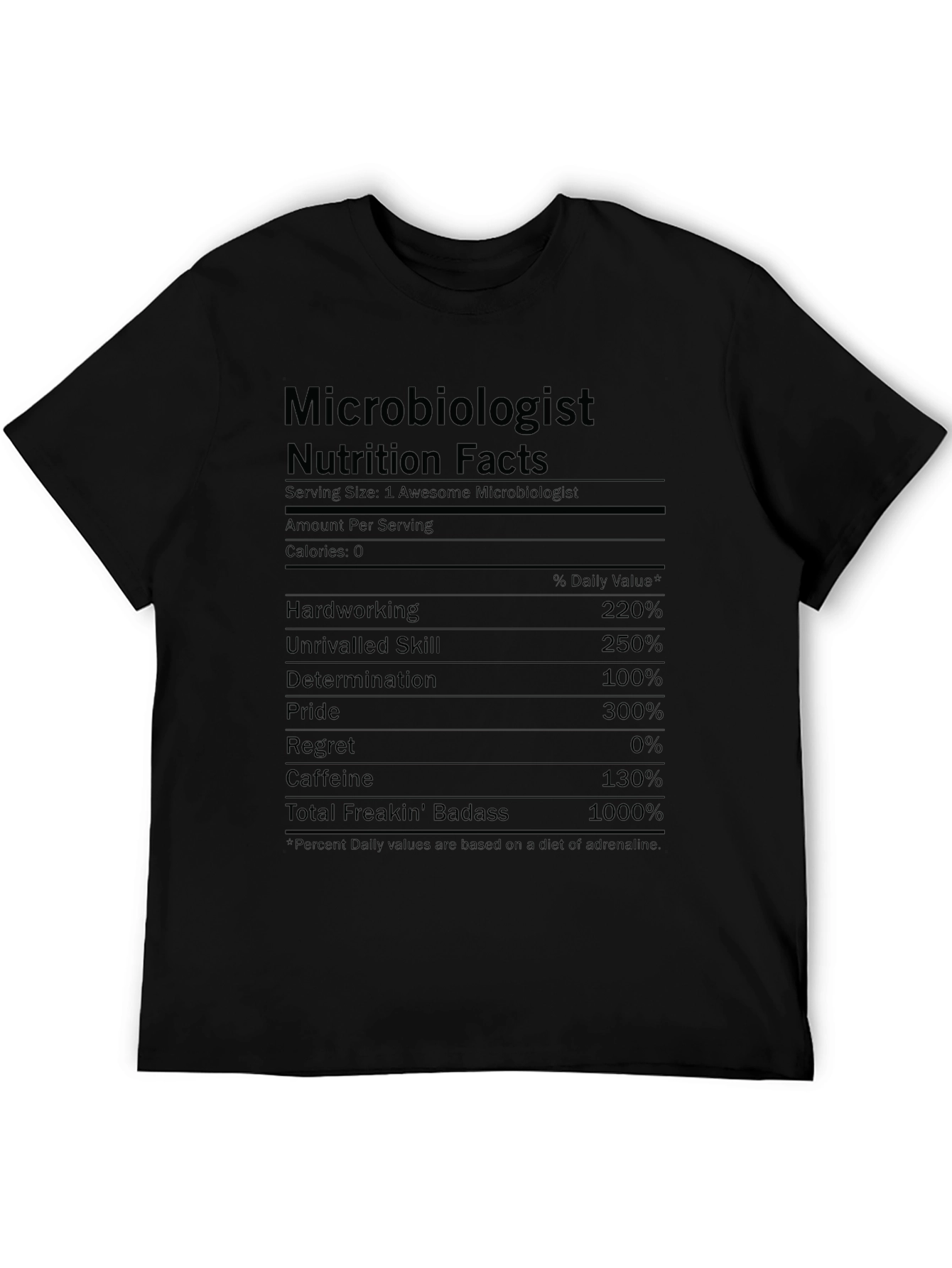 Microbiologist Nutrition Facts T-Shirt - Funny Science Tee
