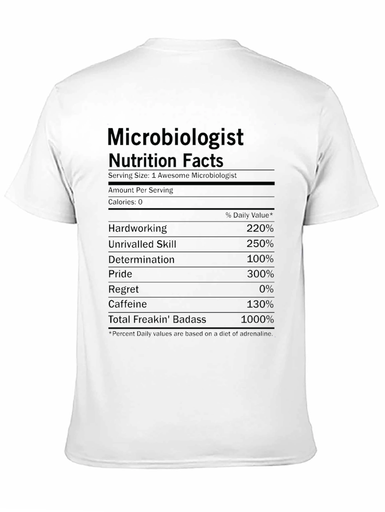 Microbiologist Nutrition Facts T-Shirt - Funny Science Tee