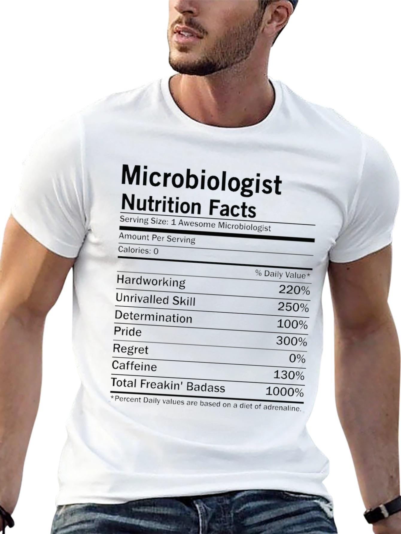 Microbiologist Nutrition Facts T-Shirt - Funny Science Tee