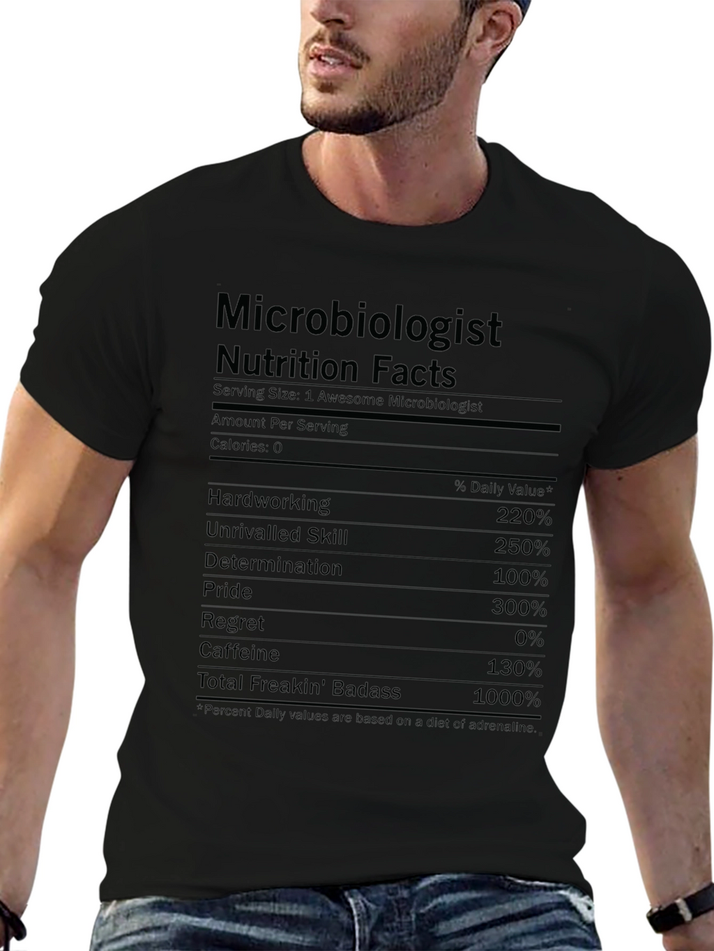 Microbiologist Nutrition Facts T-Shirt - Funny Science Tee
