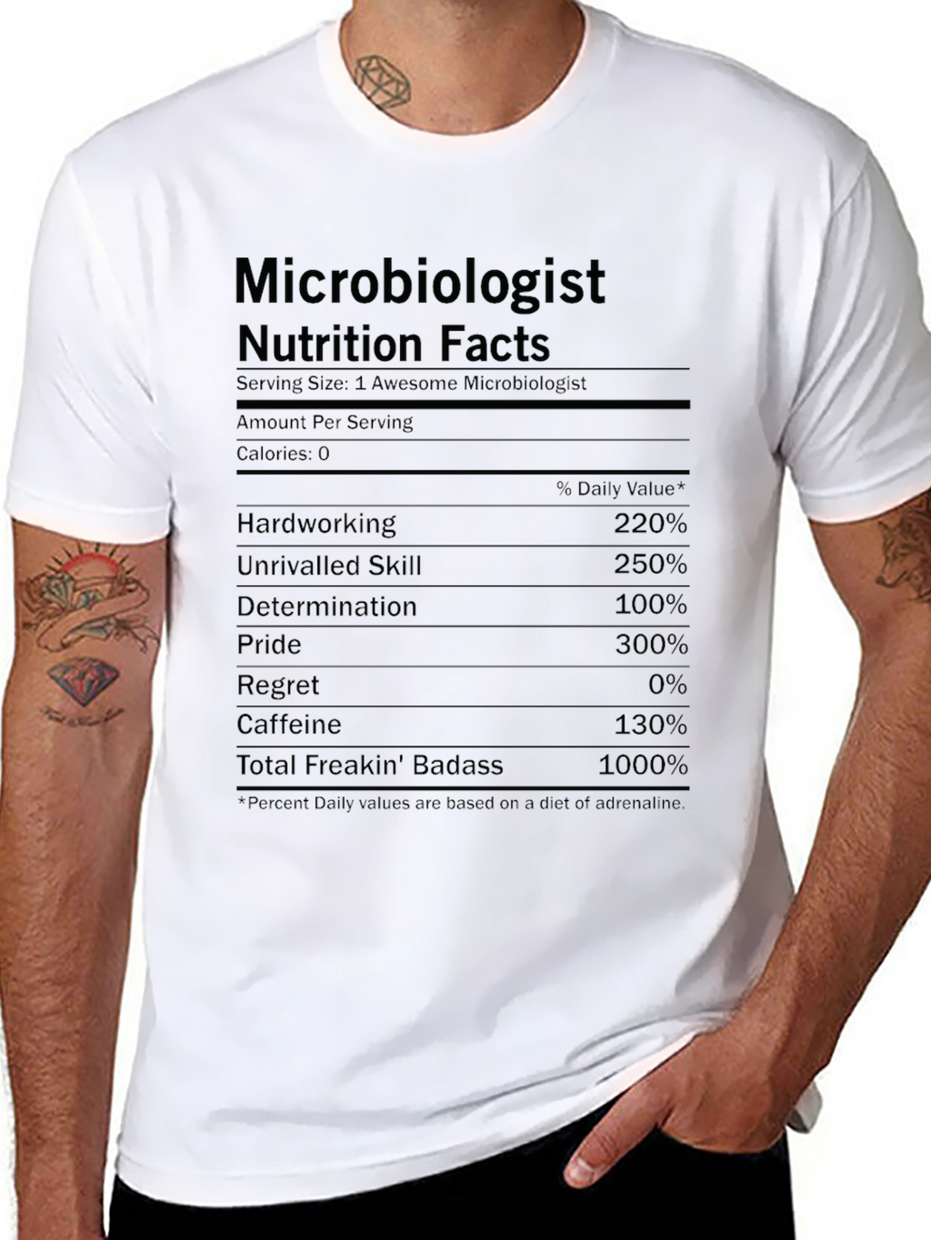 Microbiologist Nutrition Facts T-Shirt - Funny Science Tee