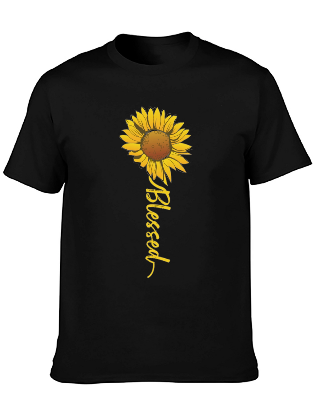 Blessed Sunflower Graphic Tee - Black