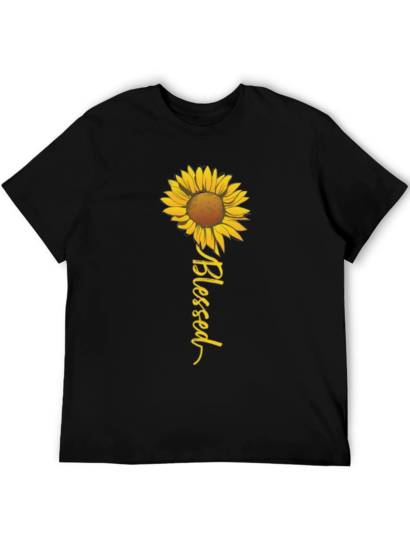 Blessed Sunflower Graphic Tee - Black